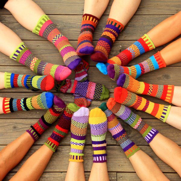 A happy circle of Solmate Socks.